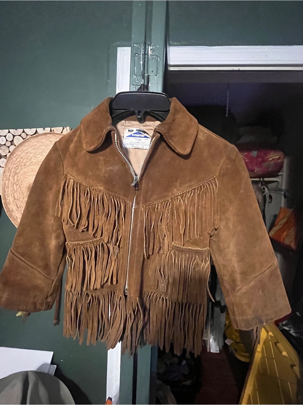 RARE: vintage Suede Fringe Kids Jacket - Brown